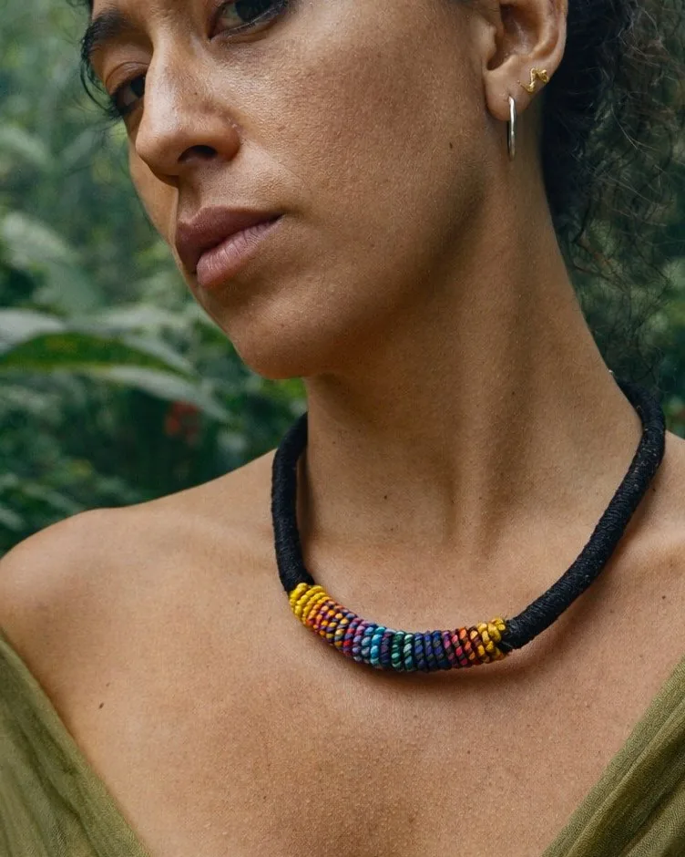 Collar textil puesto